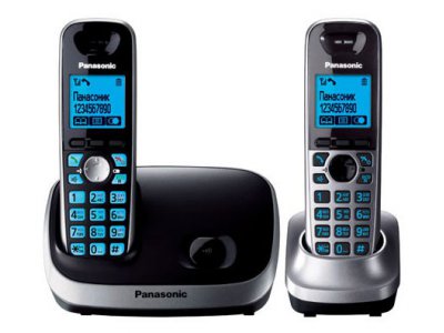 Радиотелефон с 2 трубками Panasonic KX-TG6512RUB черный